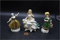 Trio of Vintage Miniature Porcelain Figurines