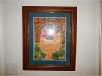 Framed Abstract Art "Bowl of Fruit"