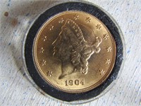 1904 DOUBLE EAGLE $20 US GOLD COIN
