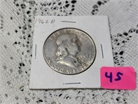 1962 silver Franklin half dollar