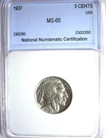 1937 Buffalo Nickel NNC MS-65