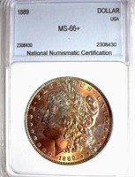 1889 Morgan NNC MS-66+ REALLY NICE FOR THIS DATE