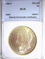 1882-O Morgan NNC MS-66 GOLD TONE