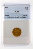 1850 Liberty Gold $2.50 NNC AU-58