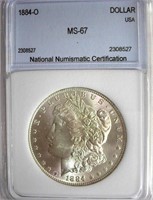 1884-O Morgan NNC MS-67  BLAZING WHITE COIN
