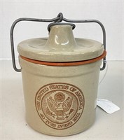 Vintage Cheese Crock w/ Wire Bale Handle
