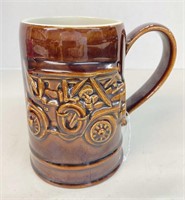 1978 Hall & McCoy Pottery Brown Glaze Beer Mug #1