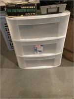 three drawer Rolling plastic storage unit
