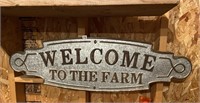 Welcome to the farm sign