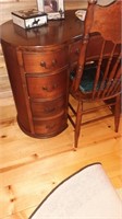 Antique Mahogany? Kidney Desk & Press Back Chair