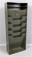 Vintage Military OD Green Metal Wall Filer