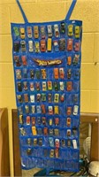 Blue wall hanging Hot Wheel car holder with