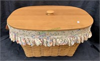 Large Longaberger picnic basket with leather