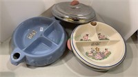 2 vintage children’s food warmers - one with