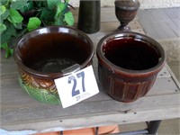 (2) Antique Flower Pots