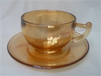 Vintage Carnival Glass Tea Cup & Saucer