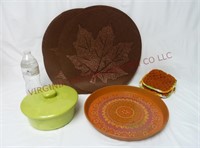Fall Placemats, Tray, Potholders & Covered Bowl