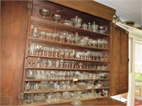 Large Group of Assorted Vintage Glassware in Upper