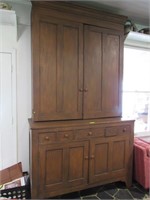 Massive Early Wood Cabinet/Hutch - No Contents