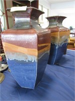 Pair of Mangum Pottery Tall Vases