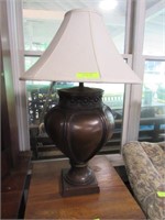 Large Table Lamp with Shantung Shade