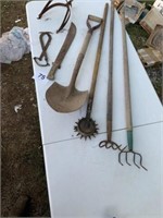 EARLY TOOLS, ICE TONGS, ETC