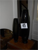 Set of (2) World Market Glass Vases