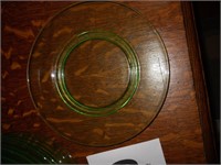 (9) Green Glass Plates