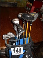 Golf Clubs (Blue & Black Bag)