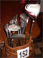 Golf Clubs (Brown Leather Bag)