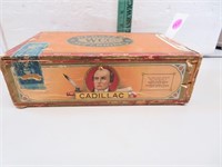 Antique Webster Cadillac Cigar Wood Box