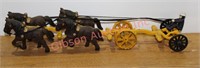 Antique Cast Iron Clydesdales With Rider