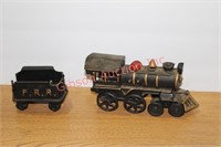Antique Cast Iron PRR Train & Car