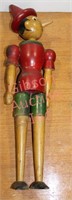 21" Antique Wooden Pinocchio Doll - Made in Italy