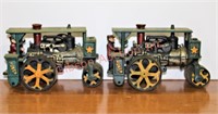 2 Antique Cast Iron Huber Tractors With Riders