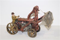 Cast Iron Tractor With Loader & Man