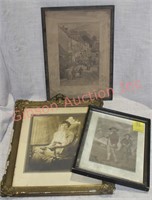 3 Antique Framed Pictures