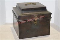 11" x 10" Small Metal Tabletop Hinged Box