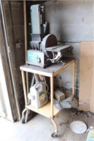 Hitachi SB 10 Y Belt Disc Sander and cart