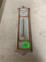 PEOPLES BANK - DRESDEN TN METAL THERMOMETER