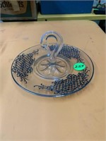 STERLING SILVER INLAYED SWAN HEAD TRAY