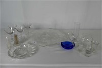 Assorted Crystal On Corn Flower Footed Plate