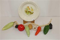 Deep Pie Plate W/ Decorative Veggies