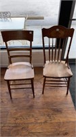 (2) wooden vintage dining chairs