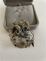 Sterling Silver Native American Brooch KJC