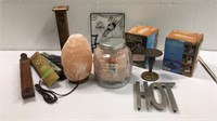 Salt Lamp, 2 Fountains, Incense w Holders M14c