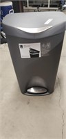 Umbra gray trash can with step open lid