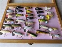 (31) JITTERBUG LURES IN WOOD CASE