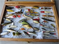 COLLECTION OF (40) LURES CREEK CHUB, BIG O IN CASE