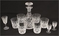 Stuart Crystal Decanter, Six Glasses Cordial Etc.